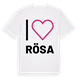 White t-shirt med Jag älskar Rösa t-shirt stort tryck