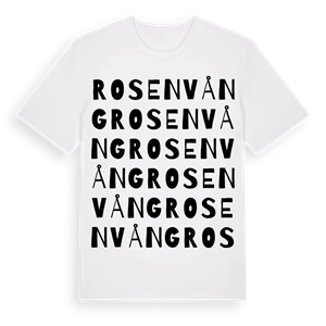 Rosenvång ordlek t-shirt – ekologisk bomull t-shirt från Pinshirt