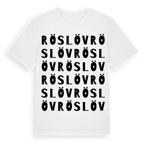 Röslöv ordlek t-shirt – ekologisk bomull t-shirt från Pinshirt