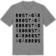 Mid Heather Gray t-shirt med Rosta gård ordlek t-shirt