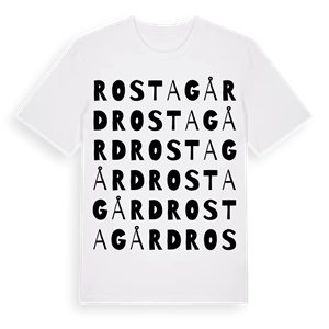 Rosta gård ordlek t-shirt – ekologisk bomull t-shirt från Pinshirt