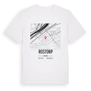 Rostorp karta t-shirt – ekologisk bomull t-shirt från Pinshirt