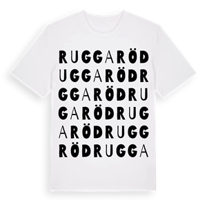 Ruggaröd ordlek t-shirt – ekologisk bomull t-shirt från Pinshirt