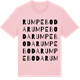 Pink Cotton t-shirt med Rumpeboda ordlek t-shirt