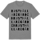 Mid Heather Gray t-shirt med Rusthållaregården ordlek t-shirt