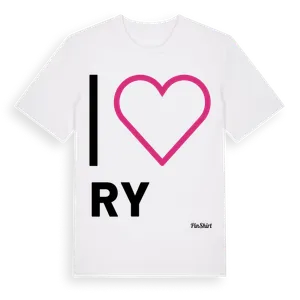 Jag älskar Ry t-shirt stort tryck – ekologisk bomull t-shirt från Pinshirt