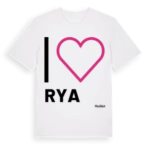 Jag älskar Rya t-shirt stort tryck – ekologisk bomull t-shirt från Pinshirt