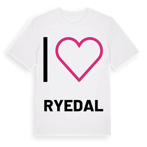 Jag älskar Ryedal t-shirt stort tryck – ekologisk bomull t-shirt från Pinshirt