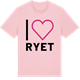 Pink Cotton t-shirt med Jag älskar Ryet t-shirt stort tryck