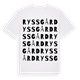White t-shirt med Ryssgård ordlek t-shirt
