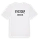 White t-shirt med Rystorp i Sverige t-shirt
