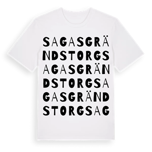 Sagas Gränds Torg ordlek t-shirt – ekologisk bomull t-shirt från Pinshirt