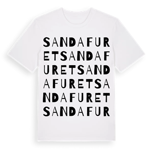 Sandafuret ordlek t-shirt – ekologisk bomull t-shirt från Pinshirt