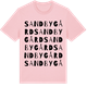 Pink Cotton t-shirt med Sandbygård ordlek t-shirt
