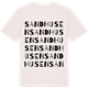 Vintage White t-shirt med Sandhusen ordlek t-shirt