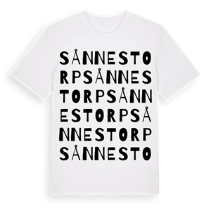 Sånnestorp ordlek t-shirt – ekologisk bomull t-shirt från Pinshirt