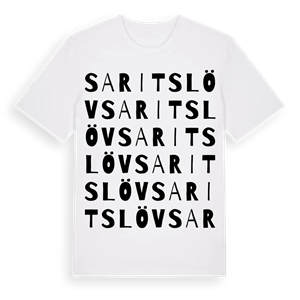Saritslöv ordlek t-shirt – ekologisk bomull t-shirt från Pinshirt