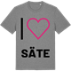 Mid Heather Gray t-shirt med Jag älskar Säte t-shirt stort tryck