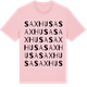 Pink Cotton t-shirt med Saxhusa ordlek t-shirt
