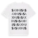 White t-shirt med Saxhusa ordlek t-shirt