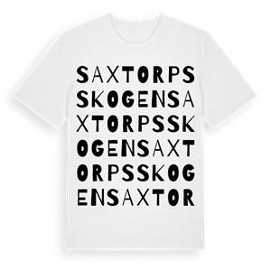 Saxtorpsskogen ordlek t-shirt – ekologisk bomull t-shirt från Pinshirt