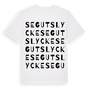 Segutslycke ordlek t-shirt – ekologisk bomull t-shirt från Pinshirt