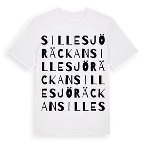 Sillesjöräckan ordlek t-shirt – ekologisk bomull t-shirt från Pinshirt