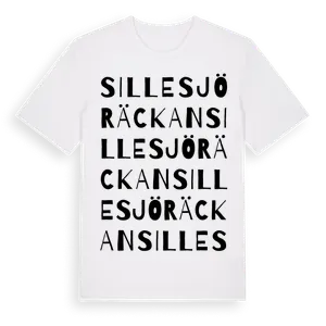 Sillesjöräckan ordlek t-shirt – ekologisk bomull t-shirt från Pinshirt