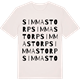 Vintage White t-shirt med Simmastorp ordlek t-shirt