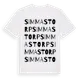 White t-shirt med Simmastorp ordlek t-shirt