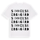 White t-shirt med Simmelsberga gård ordlek t-shirt