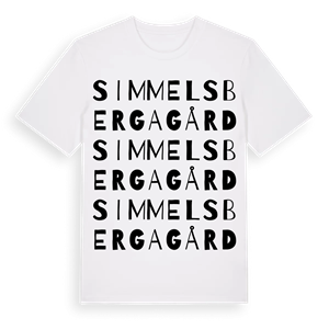 Simmelsberga gård ordlek t-shirt – ekologisk bomull t-shirt från Pinshirt