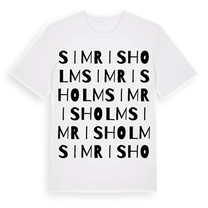 Simrisholm ordlek t-shirt – ekologisk bomull t-shirt från Pinshirt