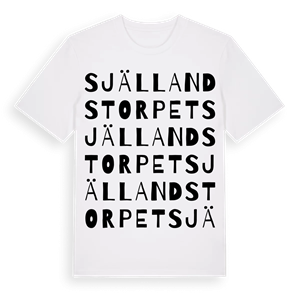 Själlandstorpet ordlek t-shirt – ekologisk bomull t-shirt från Pinshirt