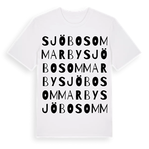 Sjöbo sommarby ordlek t-shirt – ekologisk bomull t-shirt från Pinshirt
