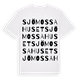 White t-shirt med Sjömossahuset ordlek t-shirt