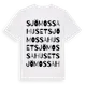 White t-shirt med Sjömossahuset ordlek t-shirt