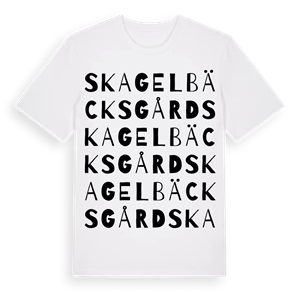 Skagelbäcks gård ordlek t-shirt – ekologisk bomull t-shirt från Pinshirt