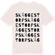 Vintage White t-shirt med Skäggestorp ordlek t-shirt