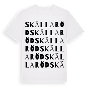 Skällaröd ordlek t-shirt – ekologisk bomull t-shirt från Pinshirt