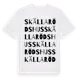 White t-shirt med Skällarödshus ordlek t-shirt