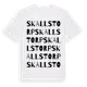 White t-shirt med Skallstorp ordlek t-shirt