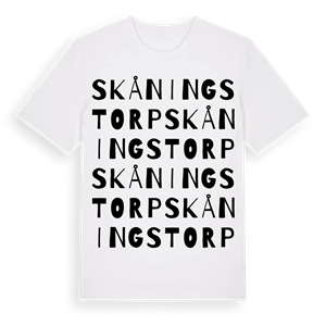 Skåningstorp ordlek t-shirt – ekologisk bomull t-shirt från Pinshirt