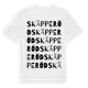 White t-shirt med Skäpperöd ordlek t-shirt