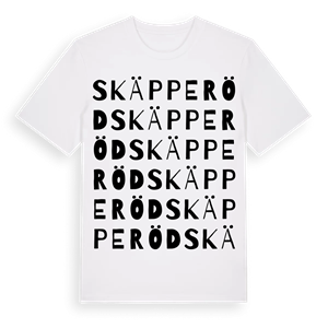 Skäpperöd ordlek t-shirt – ekologisk bomull t-shirt från Pinshirt
