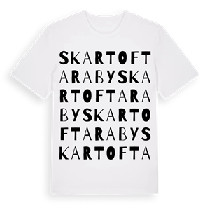 Skartofta Raby ordlek t-shirt – ekologisk bomull t-shirt från Pinshirt
