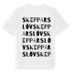 White t-shirt med Skepparslöv ordlek t-shirt
