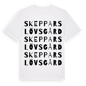 Skepparslövs gård ordlek t-shirt – ekologisk bomull t-shirt från Pinshirt