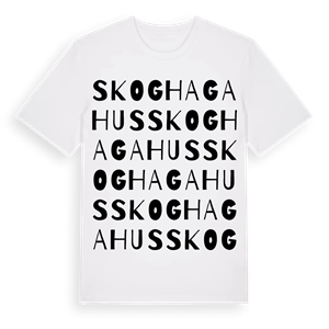 Skoghagahus ordlek t-shirt – ekologisk bomull t-shirt från Pinshirt