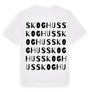 Skoghus ordlek t-shirt – ekologisk bomull t-shirt från Pinshirt